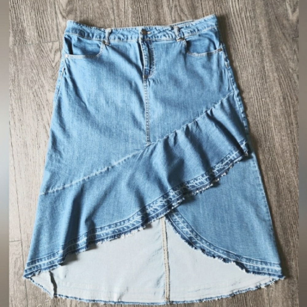 Hi-Lo Denim Skirt